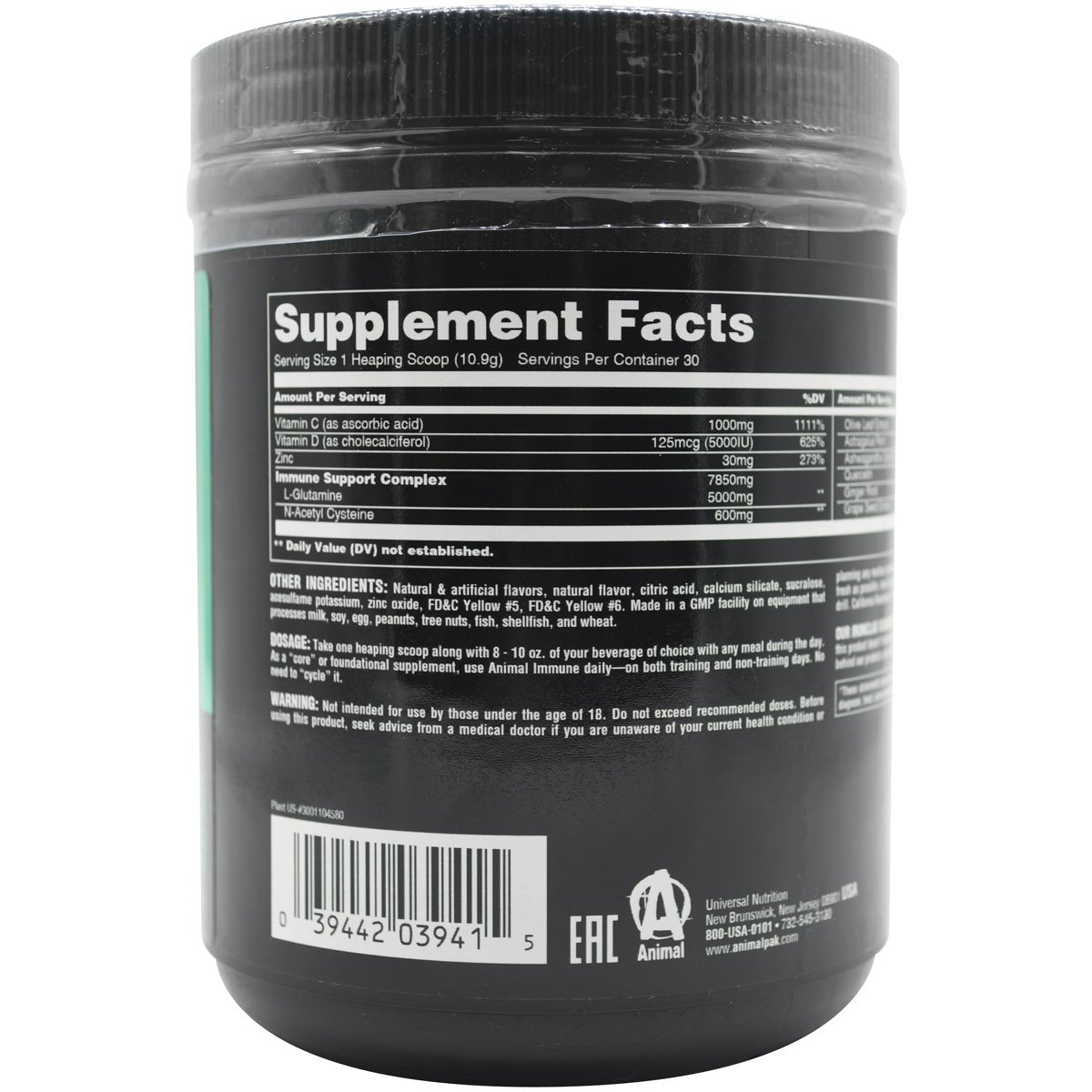 Universal Nutrition Animal Immune Support Pak Powder - 30 Servings - Orange Mango - Forza Sports