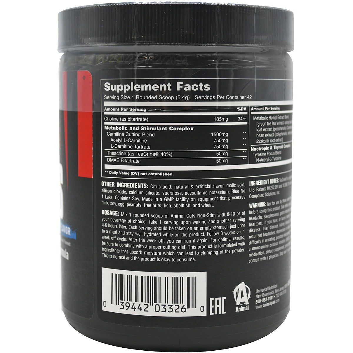 Universal Nutrition Animal Cuts Non - Stimulant Powder Dietary Supplement - Forza Sports