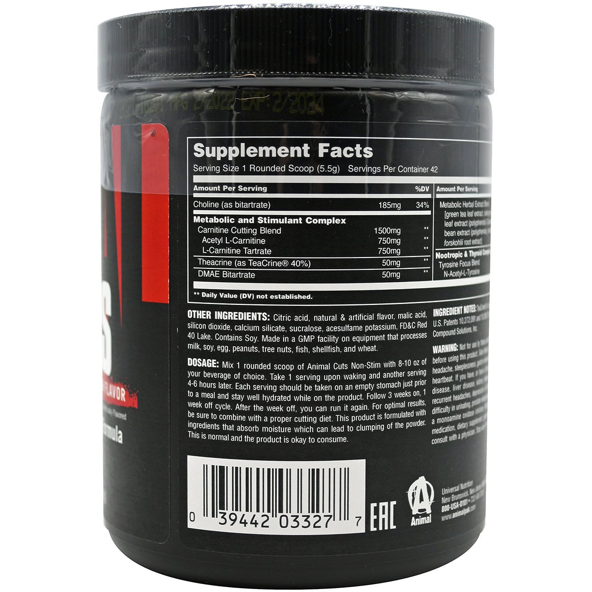 Universal Nutrition Animal Cuts Non - Stimulant Powder Dietary Supplement - Forza Sports