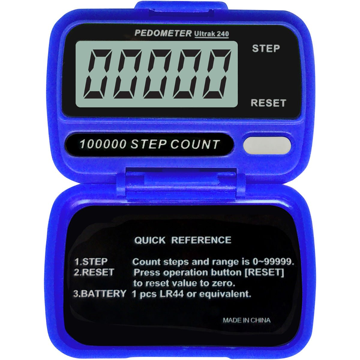 Ultrak 240 - Electronic Step Counter Pedometer - Blue - Forza Sports