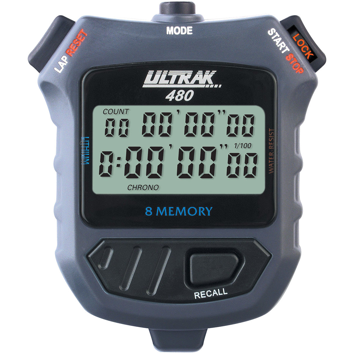Ultrak 480 - 8 Lap Dual Split Memory Stopwatch Timer Ultrak