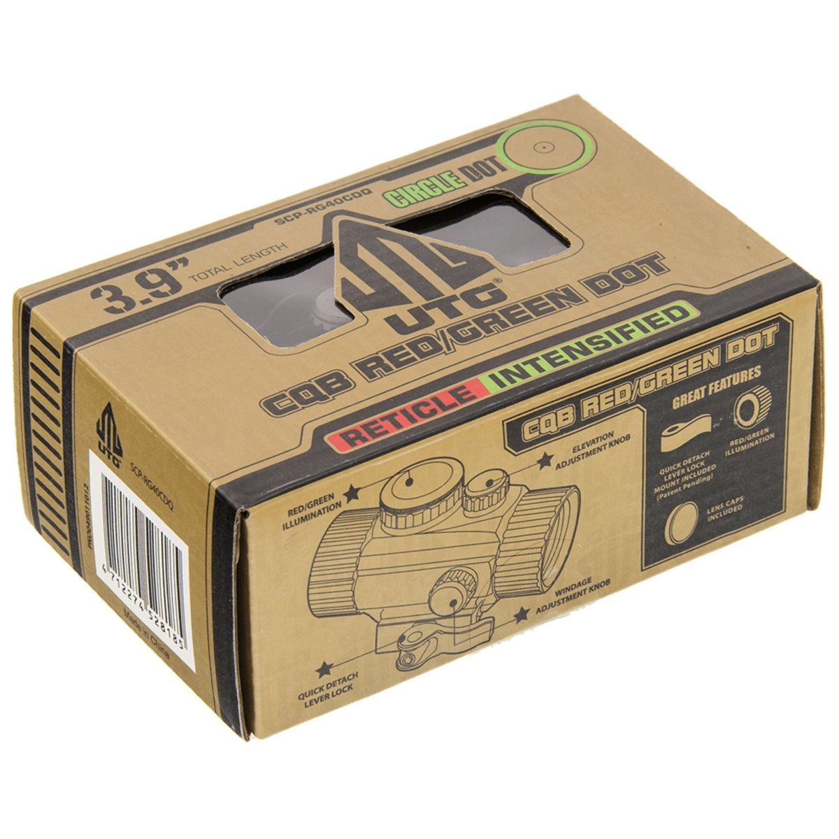 UTG 3.8" ITA Red/Green Circle Dot Sight, w/Integral QD Mount - Forza Sports