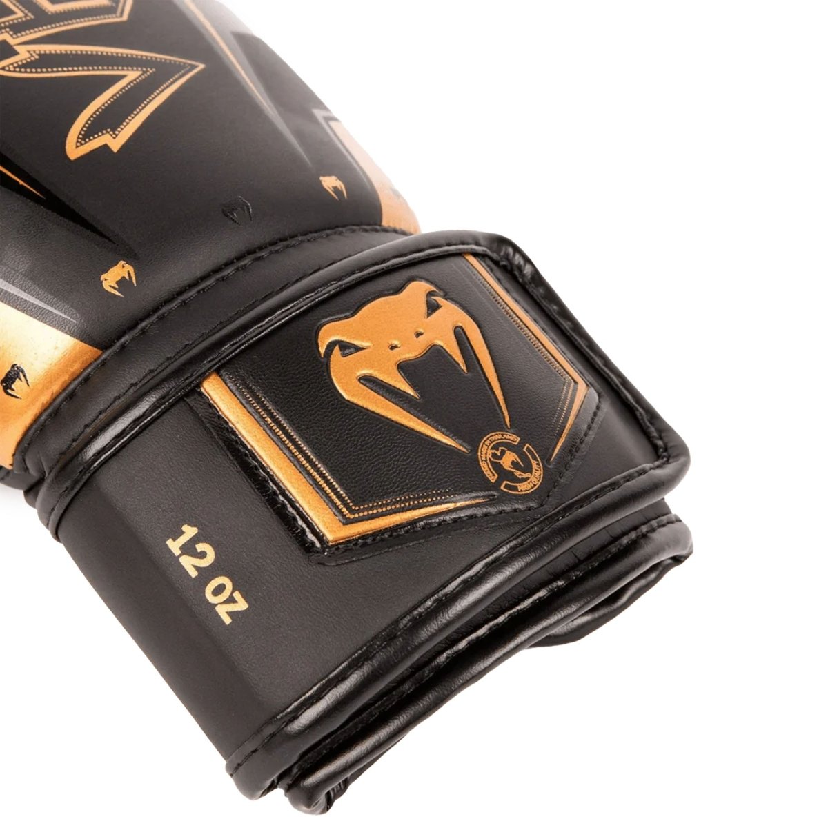 Venum Elite Evo Hook and Loop Boxing Gloves - Black/Bronze - Forza Sports