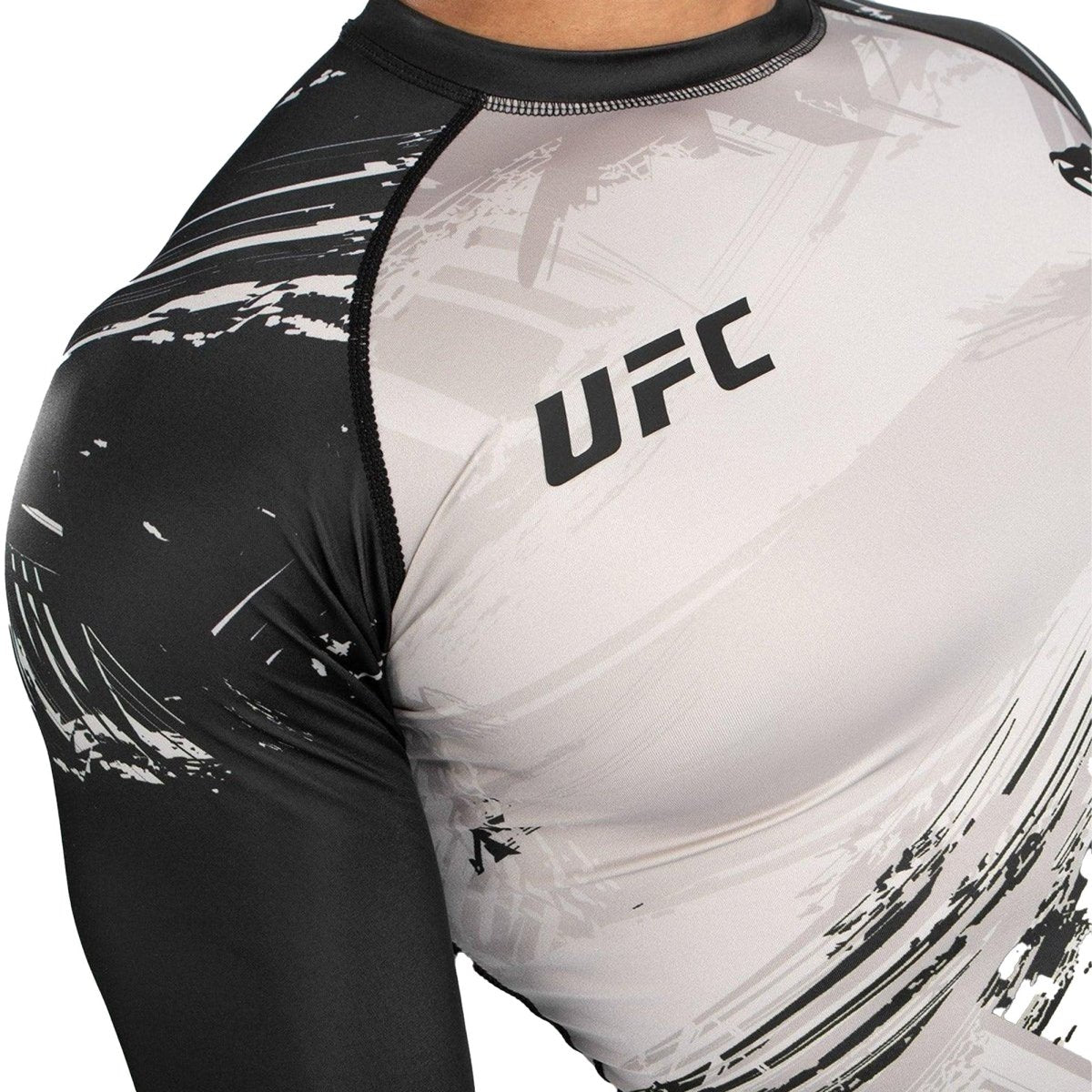Venum UFC Authentic Fight Week 2.0 Long Sleeve Rashguard - Sand/Black - Forza Sports