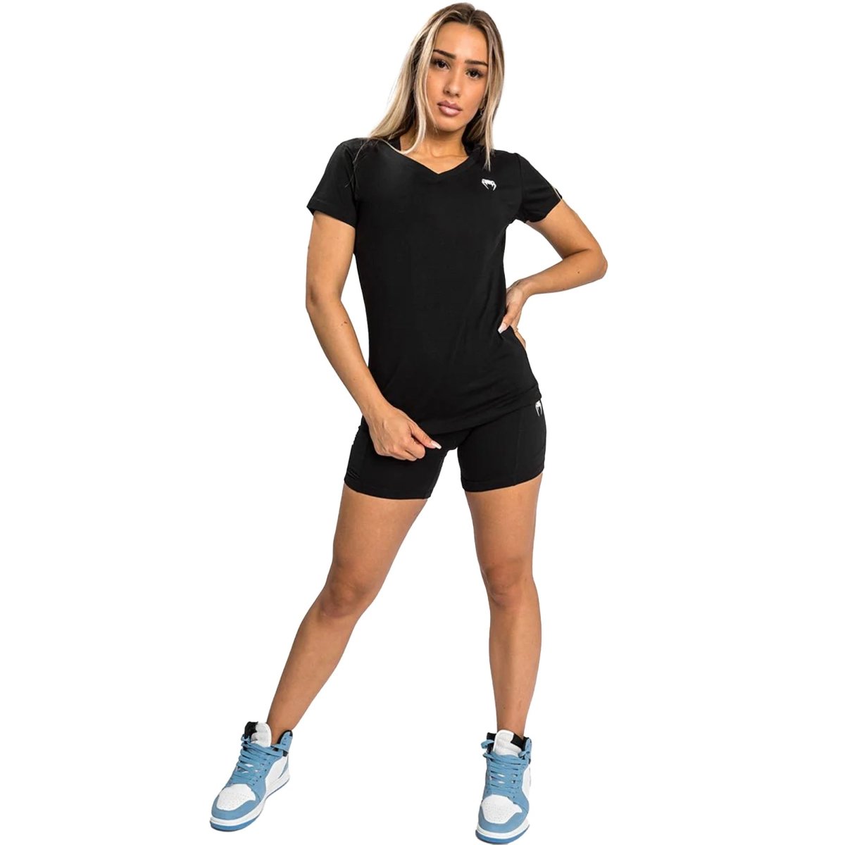 Venum Women's Essential V-Neck T-Shirt - Black - Forza Sports