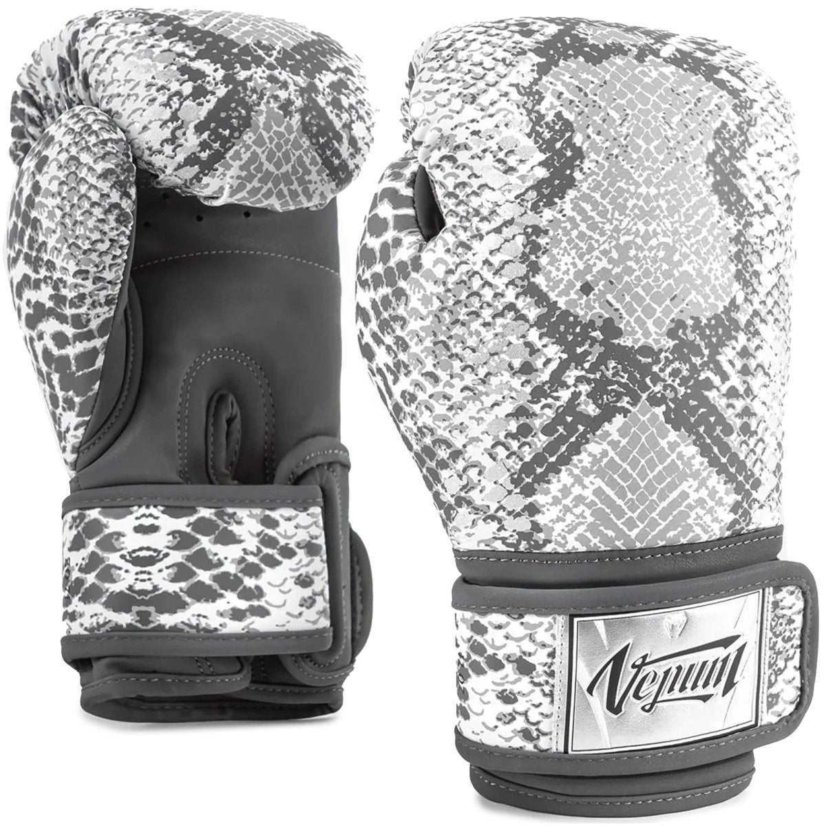Venum Women's White Snake Hook and Loop Boxing Training Gloves - Forza Sports
