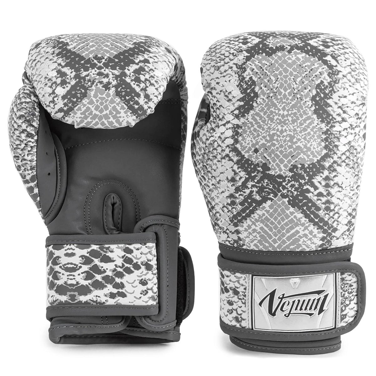 Venum Women's White Snake Hook and Loop Boxing Training Gloves - Forza Sports
