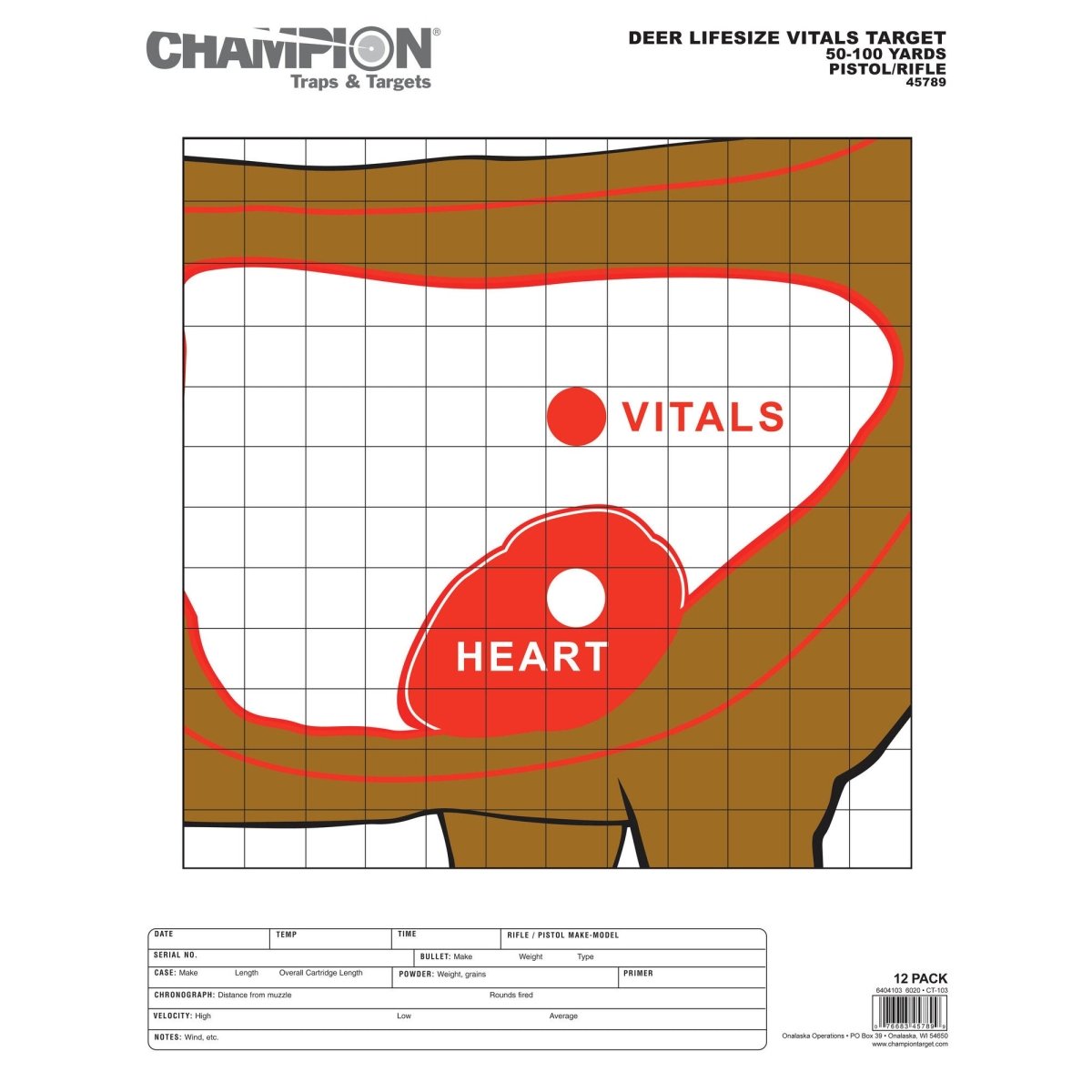 Champion Paper Animal Hunting Targets - 12 - Pack - Forza Sports