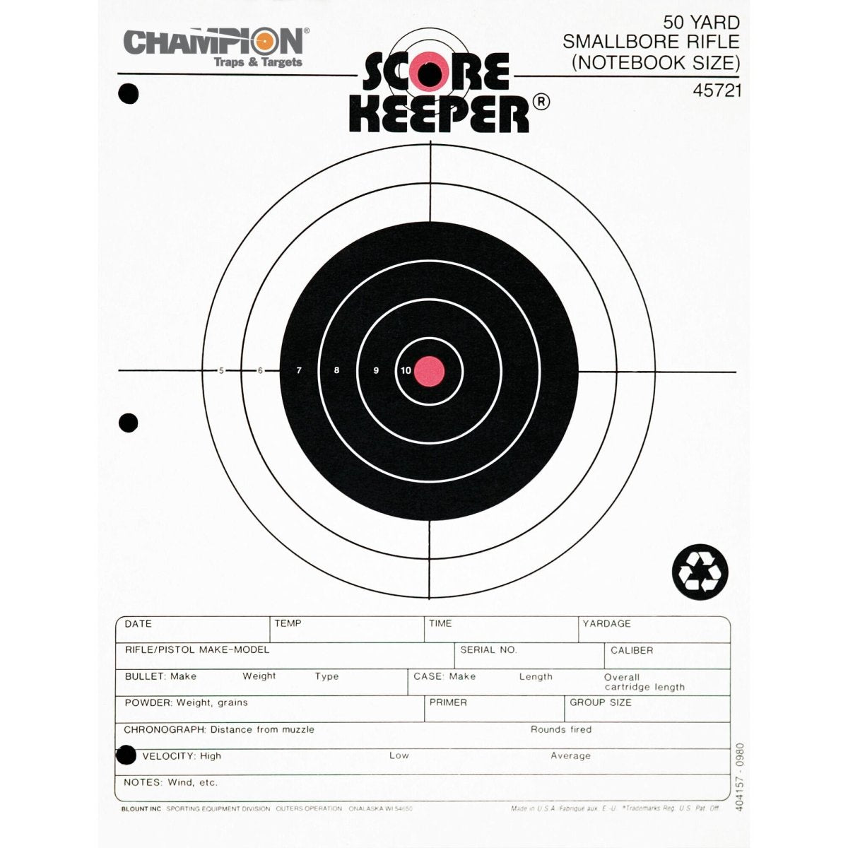 Champion Score Keeper Bullseye Paper Targets 12 - Pack - Fluorescent Orange/Black - Forza Sports