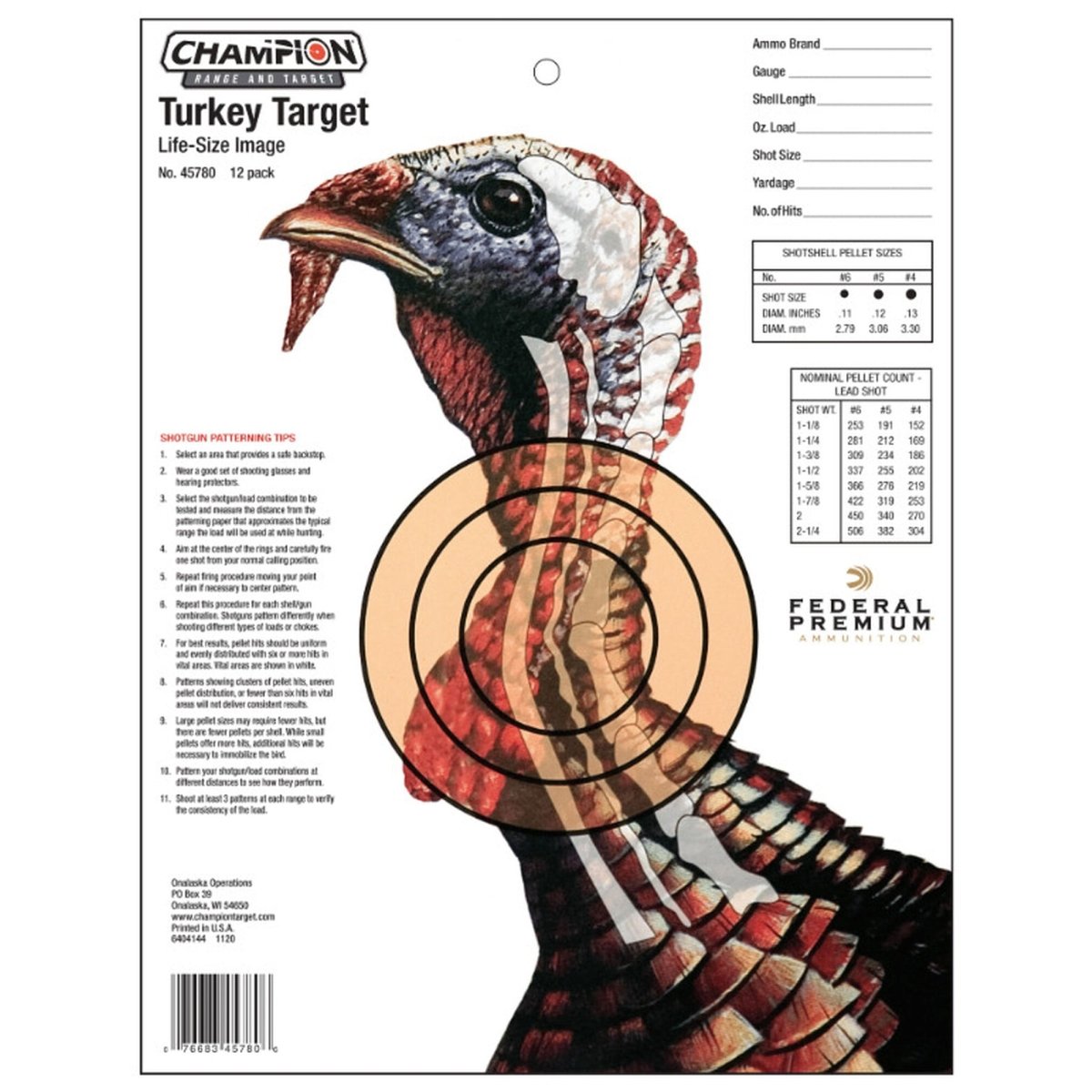 Champion Paper Animal Hunting Targets - 12 - Pack - Forza Sports
