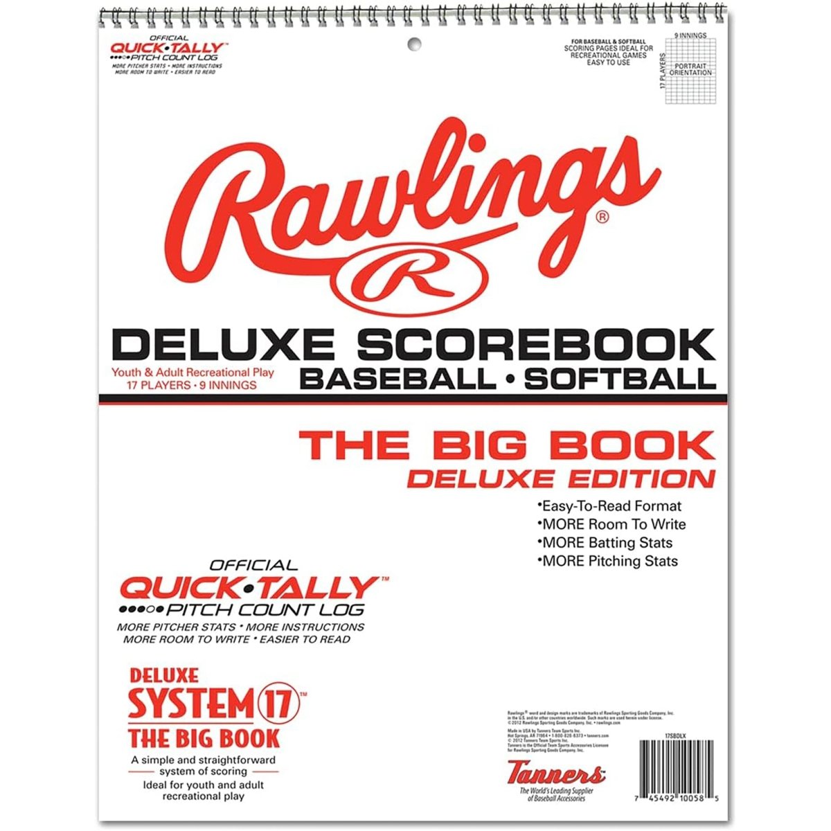 Rawlings System - 17 Deluxe Baseball/Softball Scorebook - Forza Sports