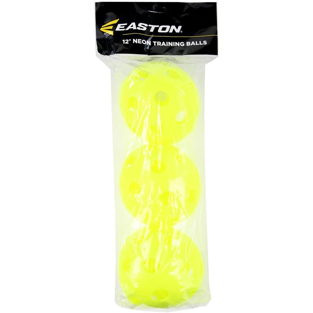 Easton 12" Plastic Neon Training Balls 3 - Pack - Yellow - Forza Sports