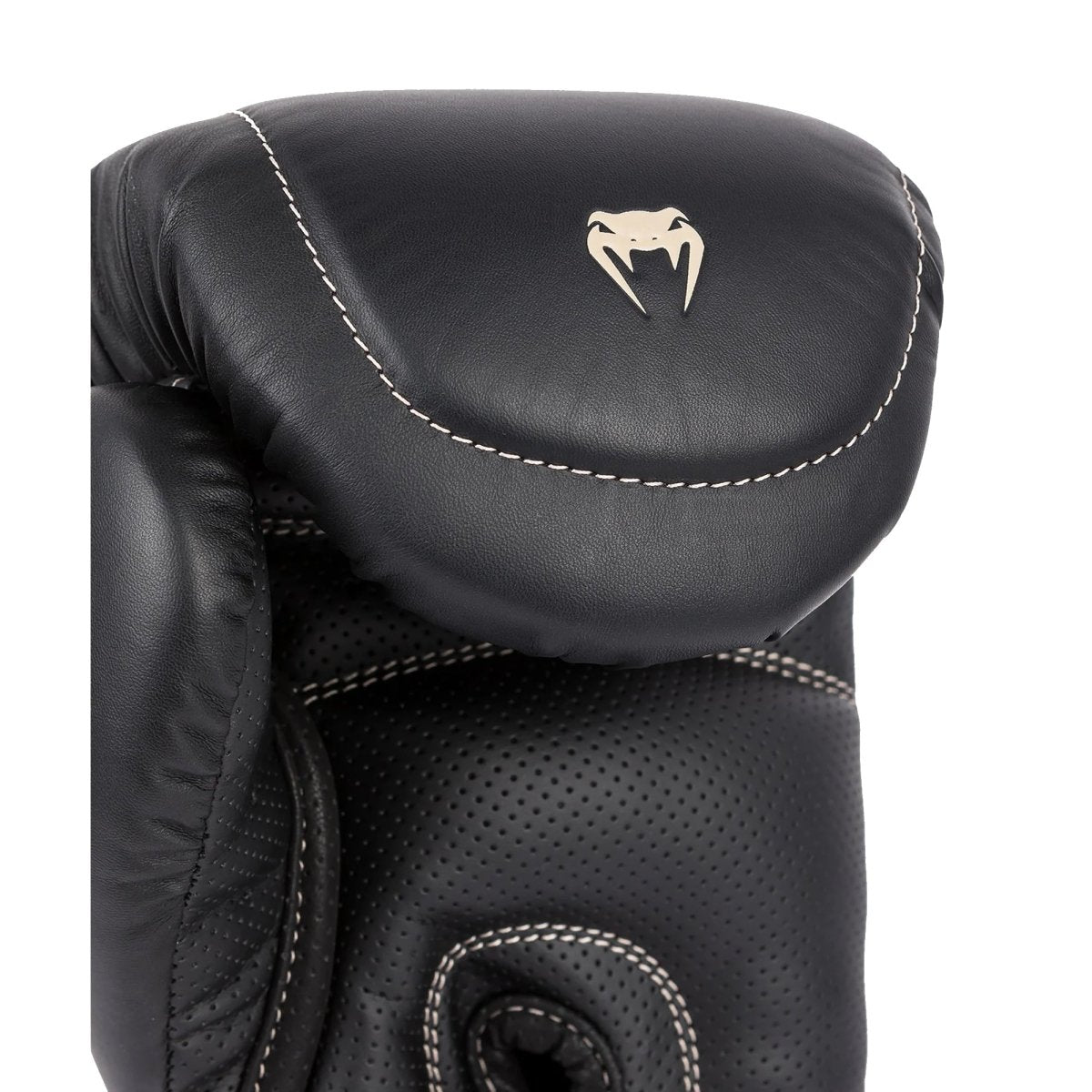 Venum Impact EVO Hook and Loop Boxing Training Gloves - Black/Beige - Forza Sports