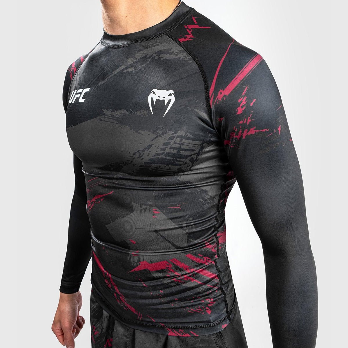 Venum UFC Authentic Fight Week 2.0 Long Sleeve Rashguard - Black/Red - Forza Sports
