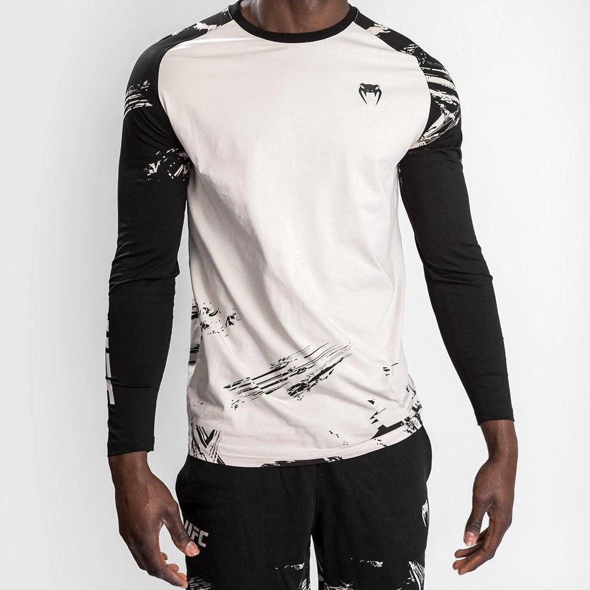 Venum UFC Authentic Fight Week 2.0 Long Sleeve T-Shirt - Sand/Black - Forza Sports