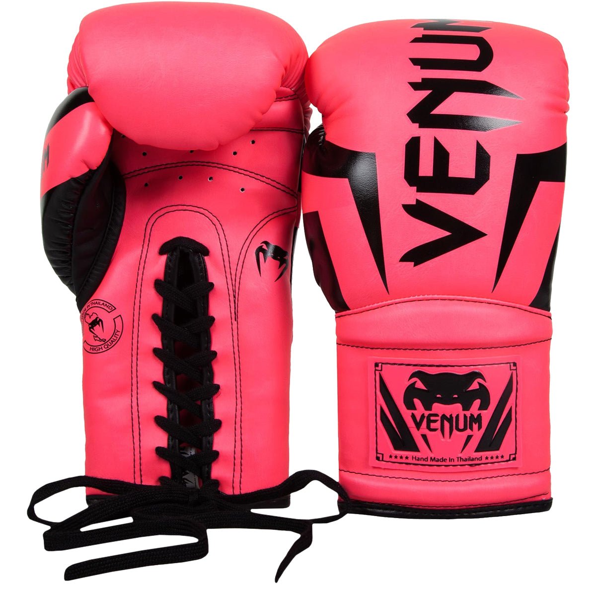 Venum Elite Lace Up Boxing Gloves - Neo Pink - Forza Sports