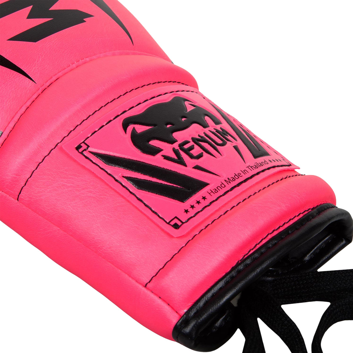 Venum Elite Lace Up Boxing Gloves - Neo Pink Venum