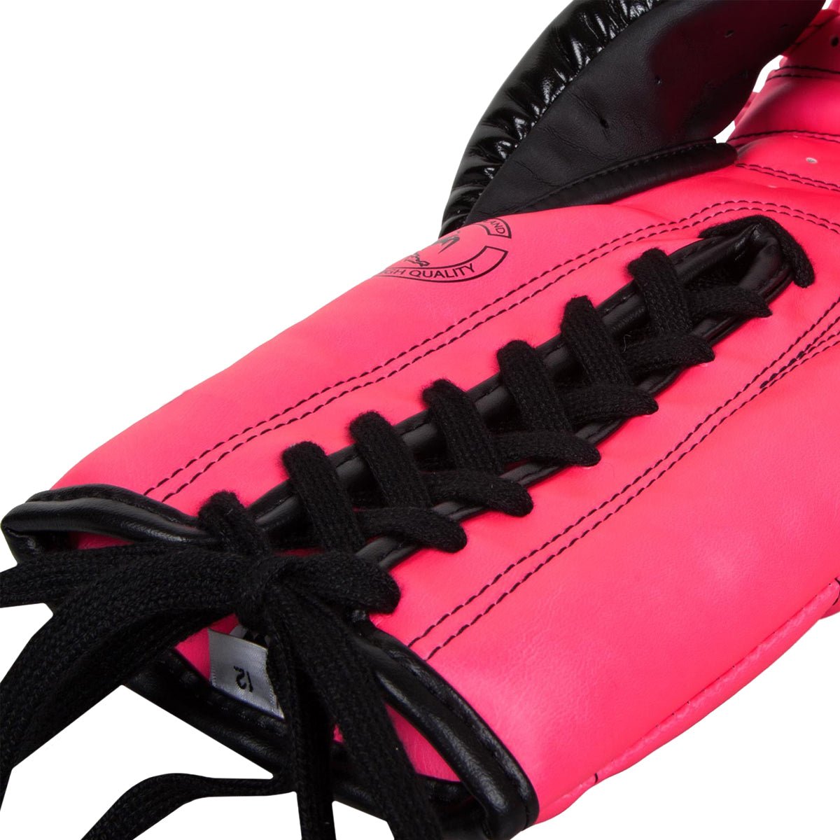 Venum Elite Lace Up Boxing Gloves - Neo Pink - Forza Sports