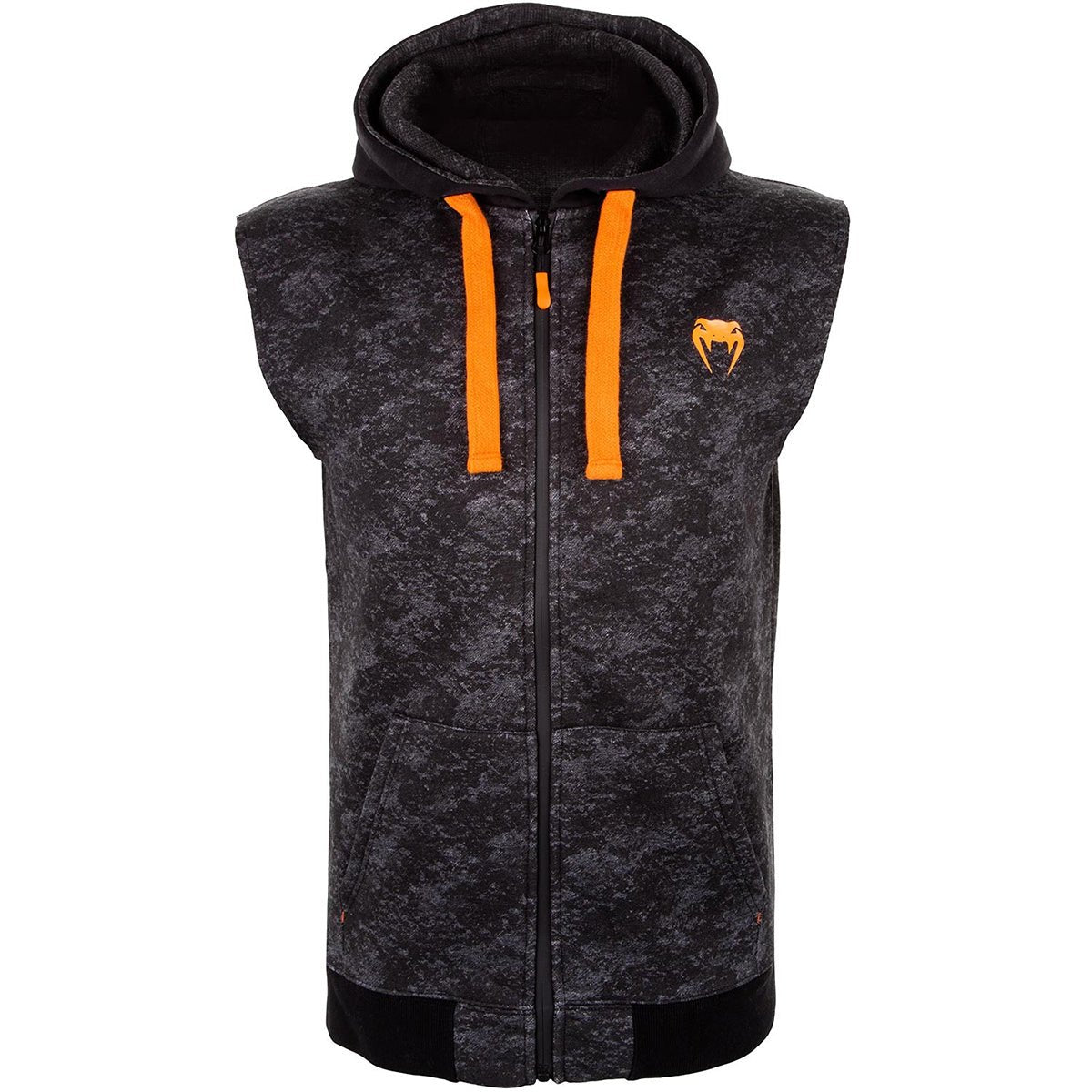 Venum Tramo Zip - Up Sleeveless MMA Hoodie - Black/Gray - Forza Sports