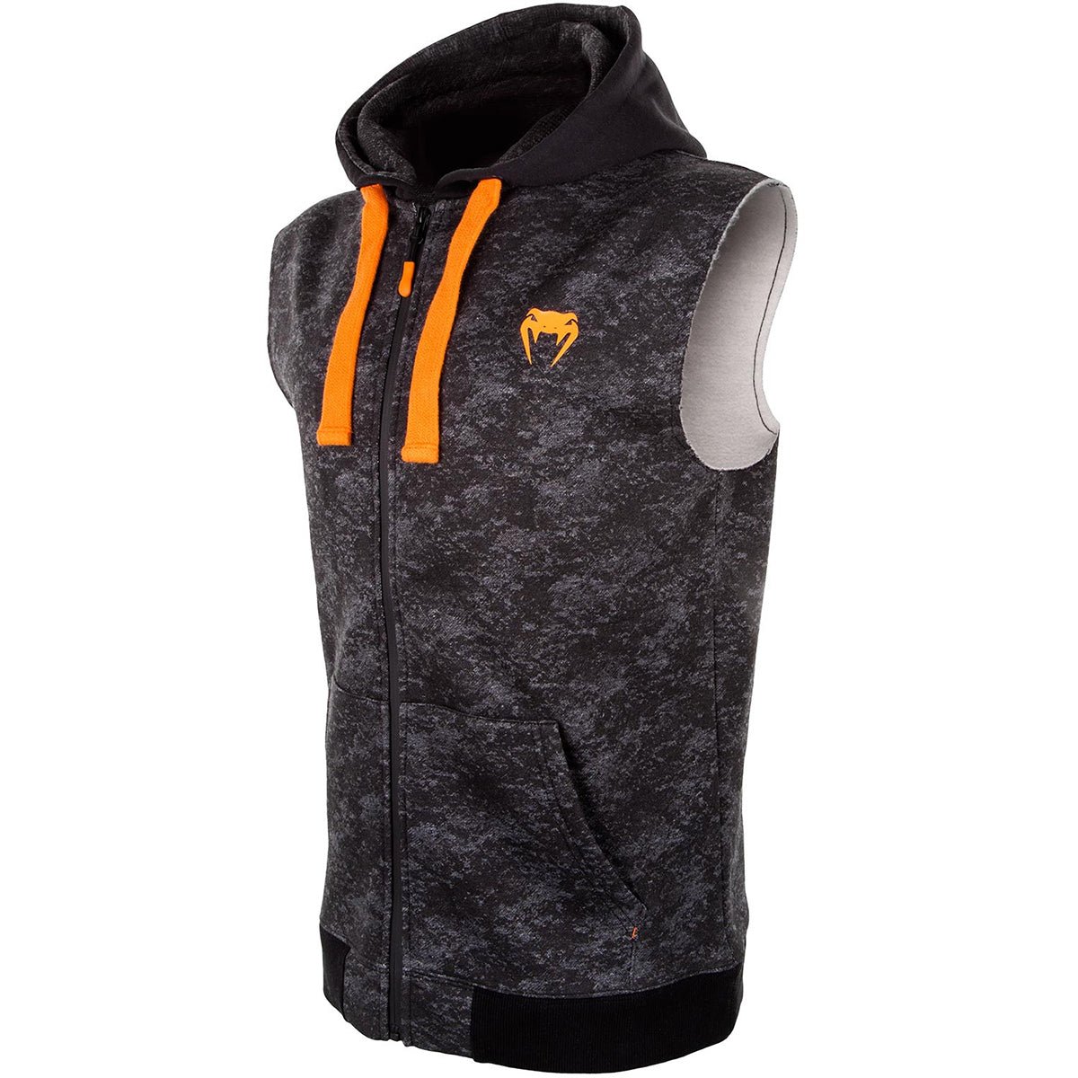 Venum Tramo Zip - Up Sleeveless MMA Hoodie - Black/Gray - Forza Sports