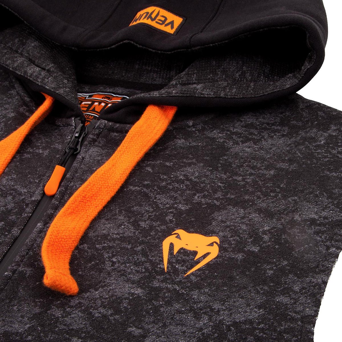Venum Tramo Zip - Up Sleeveless MMA Hoodie - Black/Gray - Forza Sports
