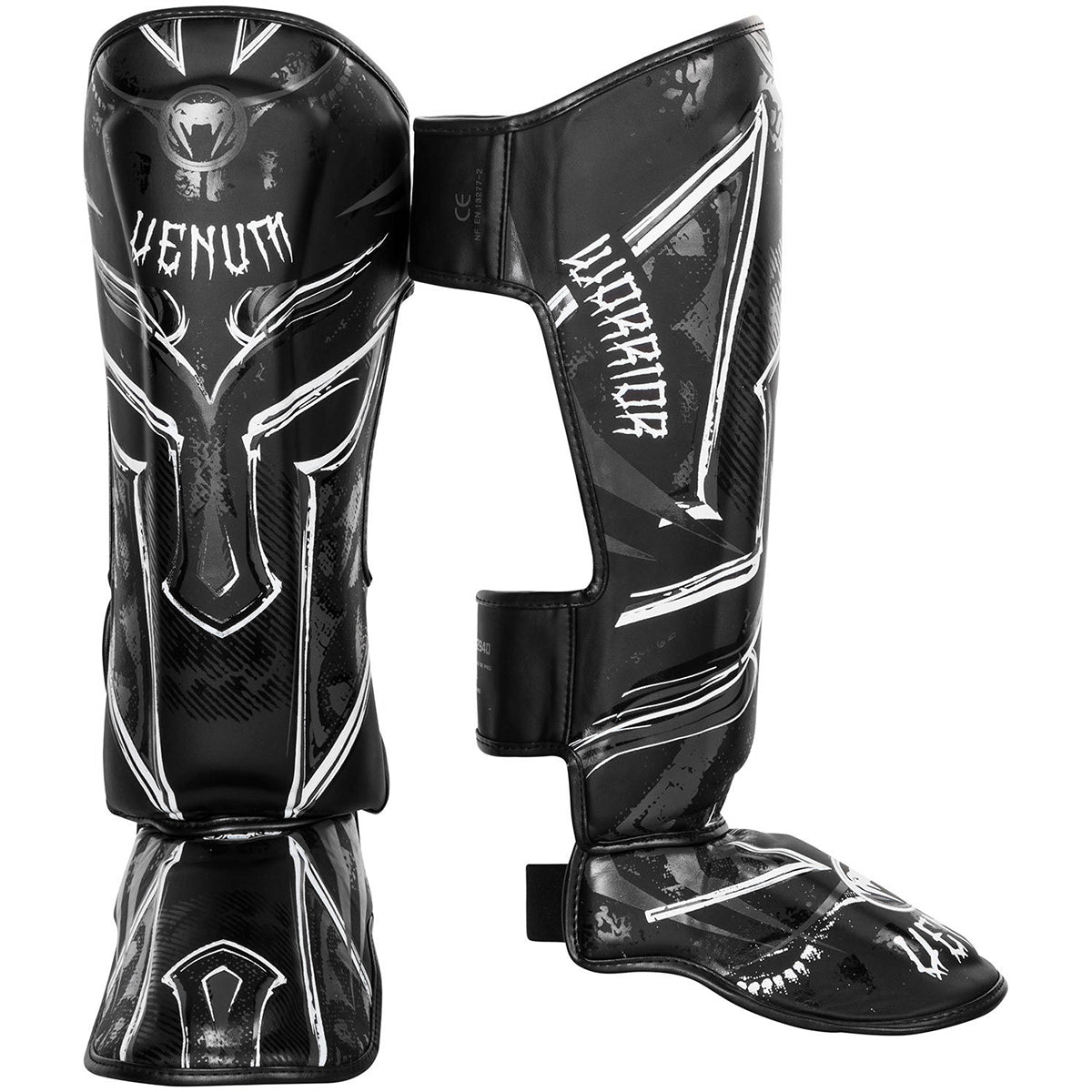 Venum Gladiator 3.0 Protective Shin Guards - Black/White - Forza Sports