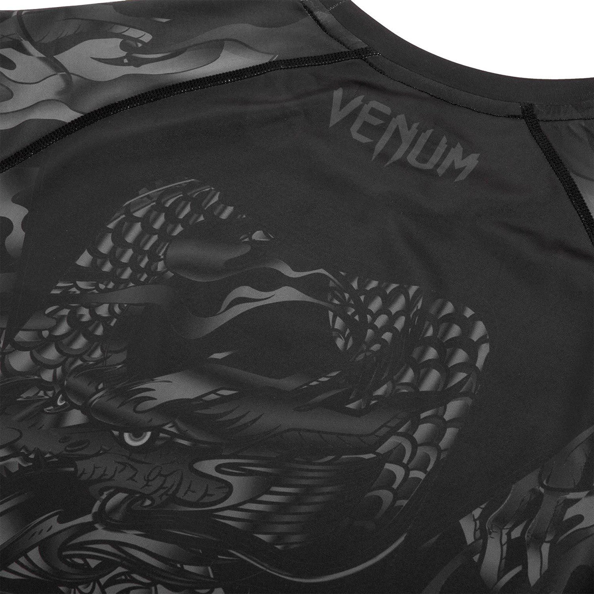 Venum Dragon's Flight Short Sleeve Compression Rashguard - Black/Black - Forza Sports