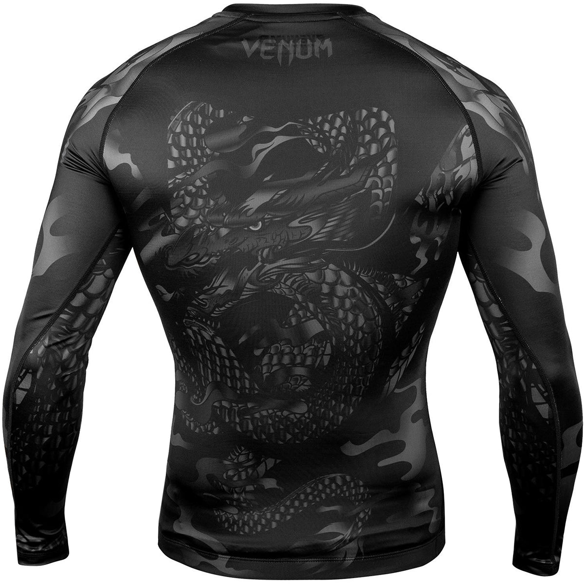 Venum Dragon's Flight Long Sleeve Compression Rashguard - Black/Black - Forza Sports