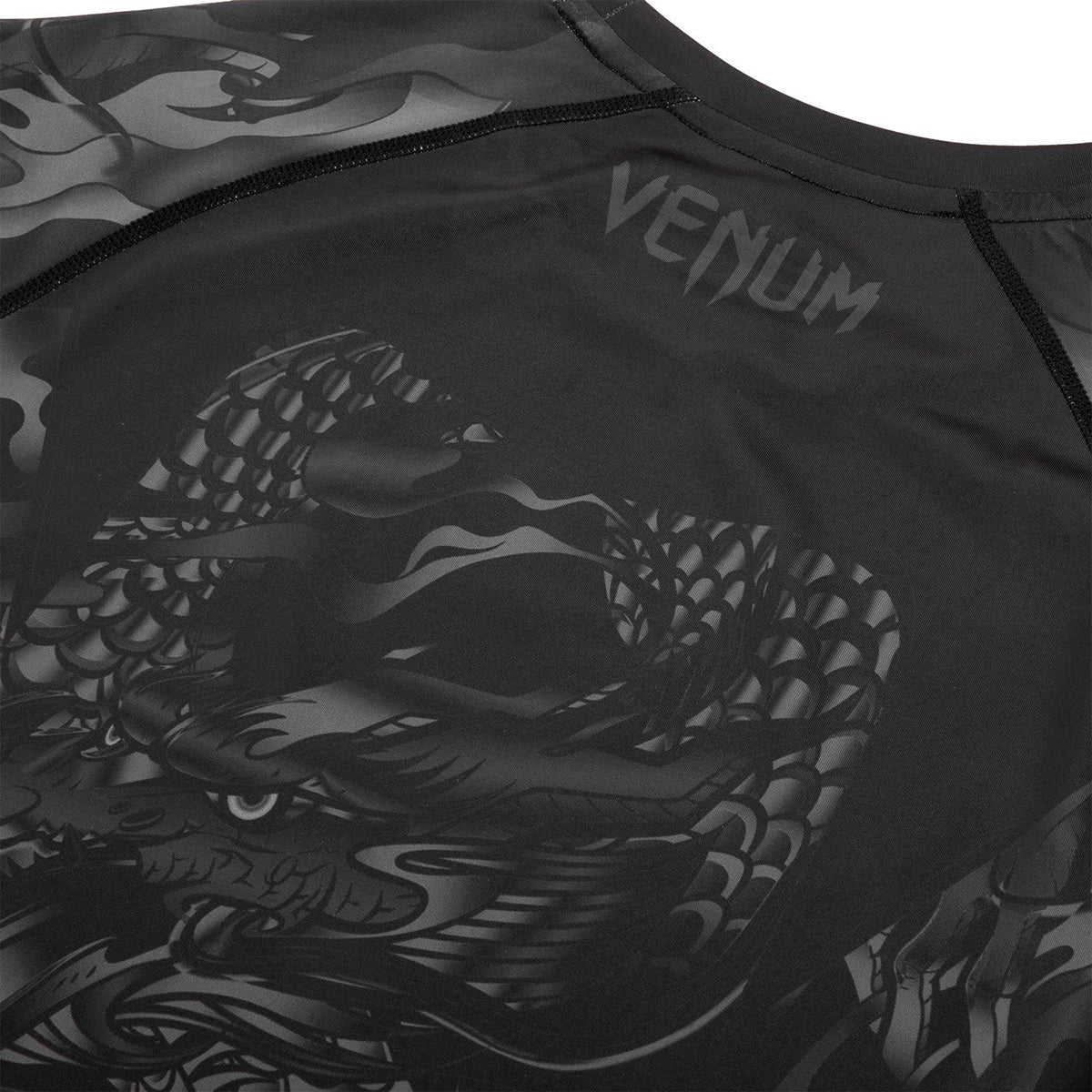 Venum Dragon's Flight Long Sleeve Compression Rashguard - Black/Black - Forza Sports
