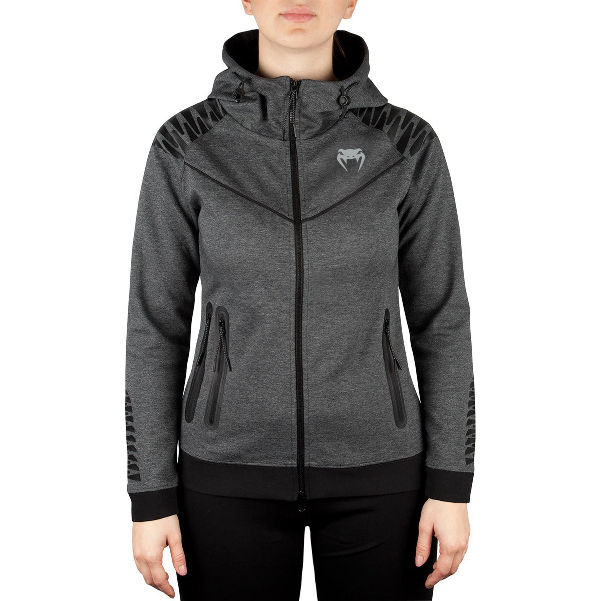 Venum Women's Laser Thermal Zip - Up Hoodie - Dark Heather Gray - Forza Sports