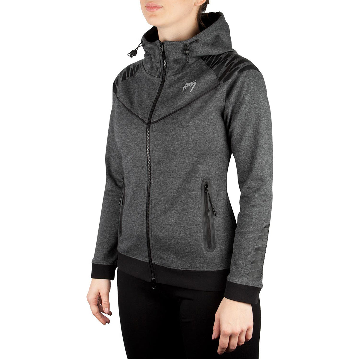Venum Women's Laser Thermal Zip - Up Hoodie - Dark Heather Gray - Forza Sports