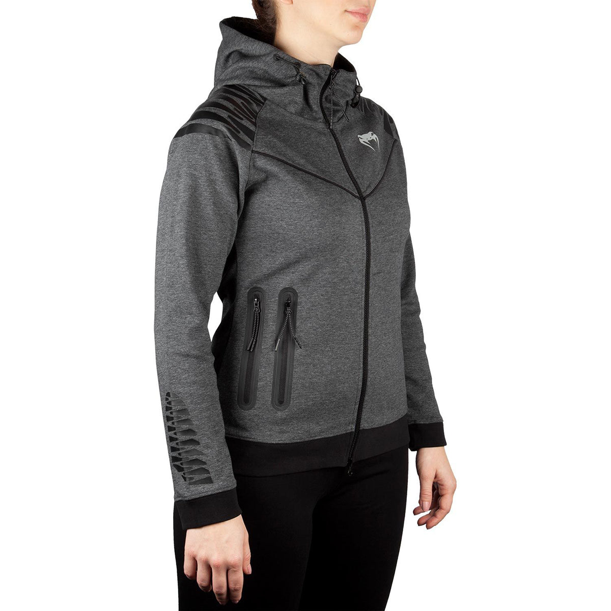 Venum Women's Laser Thermal Zip - Up Hoodie - Dark Heather Gray - Forza Sports