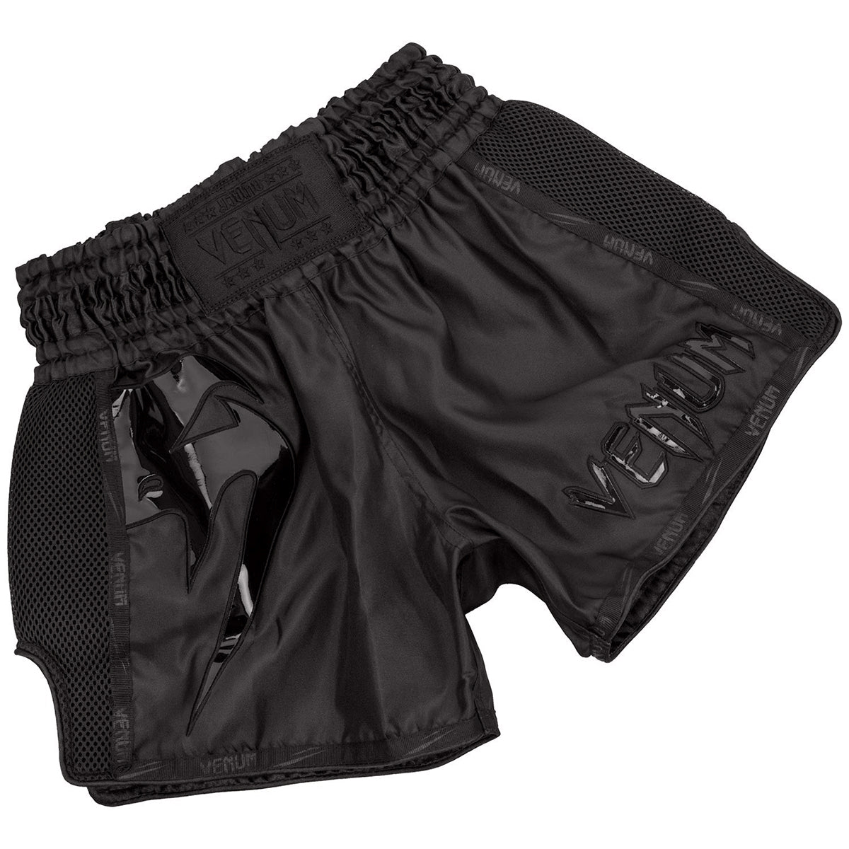 Venum Giant Lightweight Muay Thai Shorts - Black/Black - Forza Sports