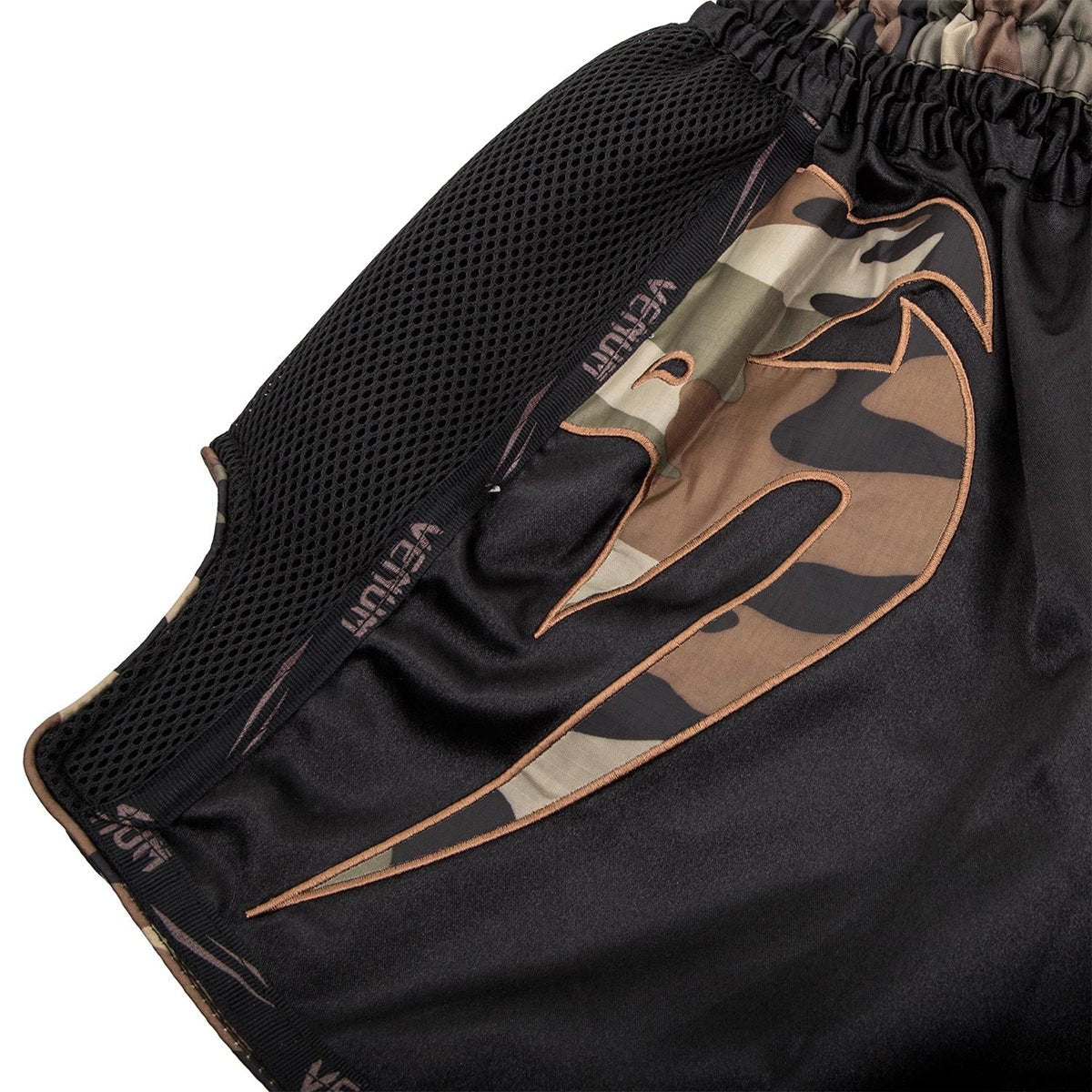 Venum Giant Lightweight Muay Thai Shorts - Black/Forest Camo - Forza Sports