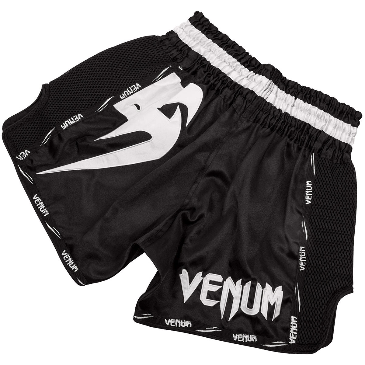 Venum Giant Lightweight Muay Thai Shorts - Black/White - Forza Sports