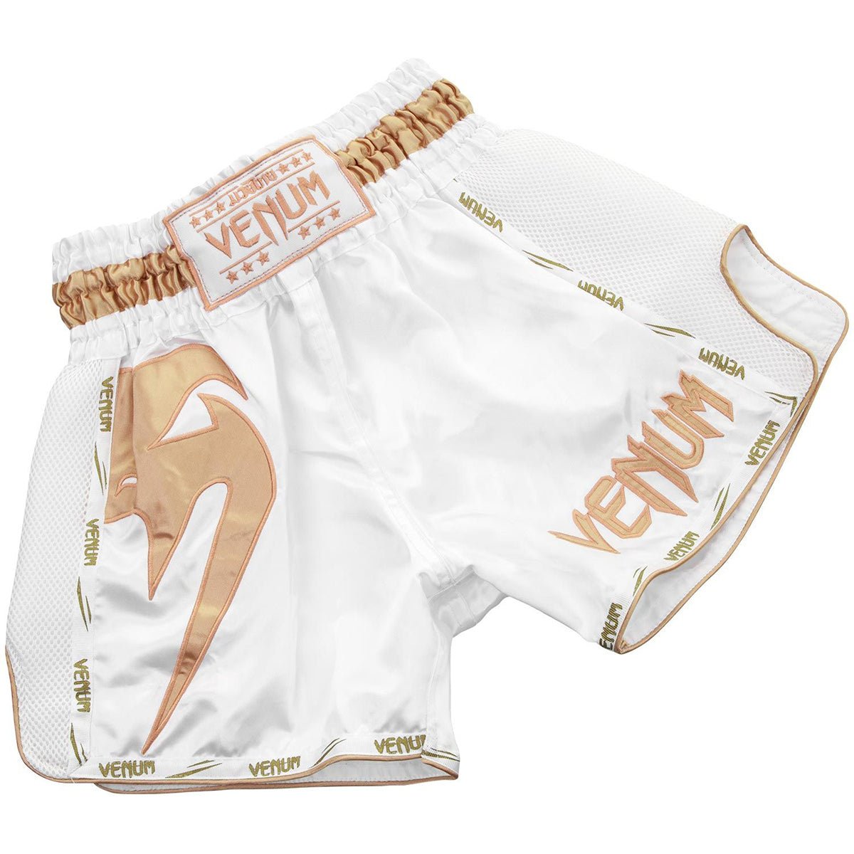 Venum Giant Muay Thai Shorts - White/Gold - Forza Sports