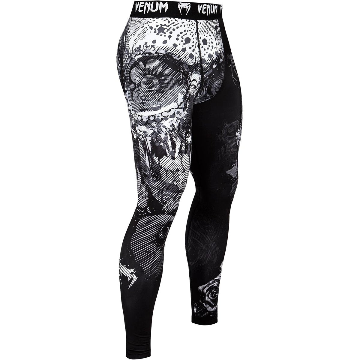 Venum Santa Muerte 3.0 Dry Tech Compression Spats - Black/White - Forza Sports