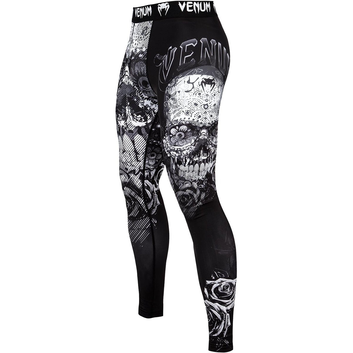 Venum Santa Muerte 3.0 Dry Tech Compression Spats - Black/White - Forza Sports