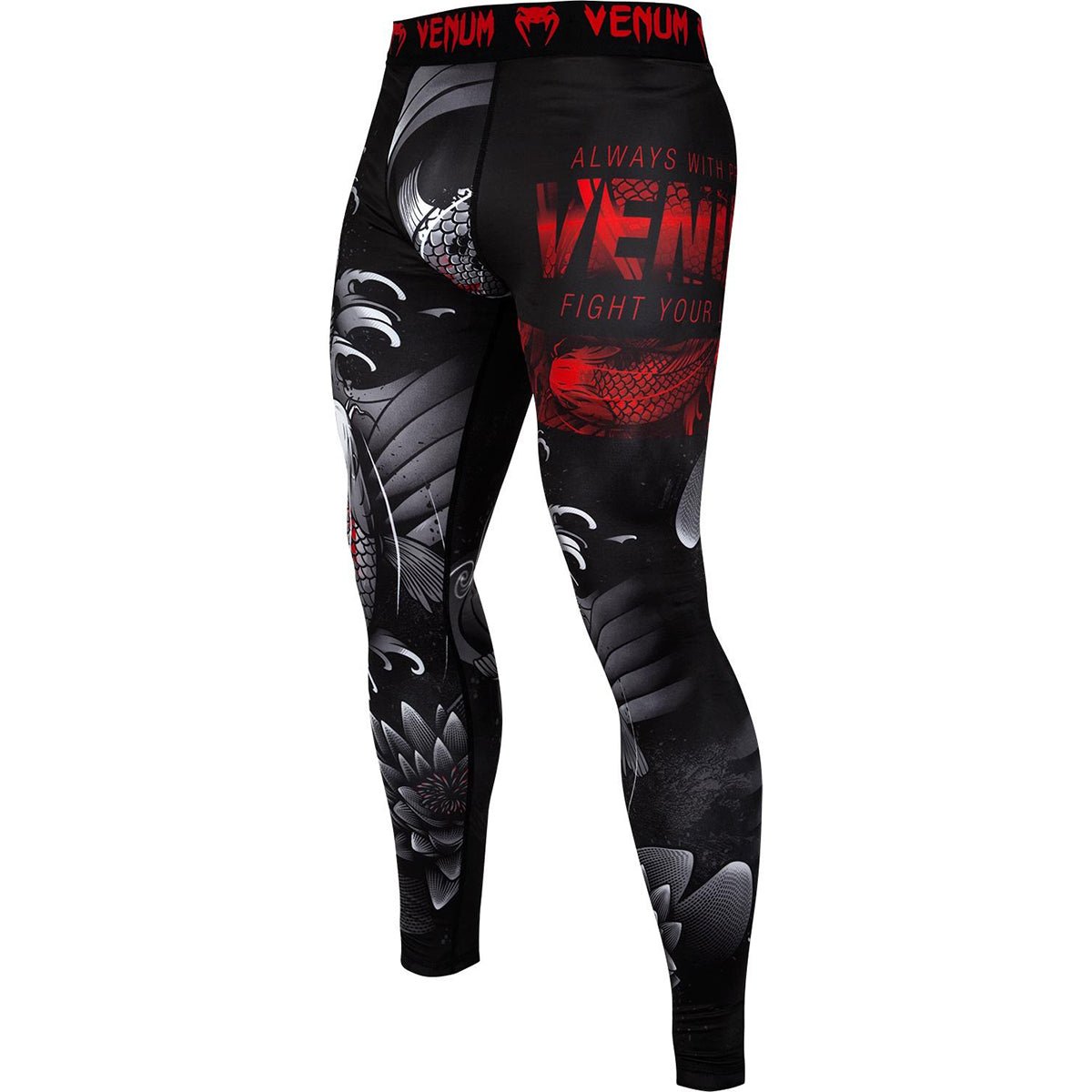 Venum Koi 2.0 Dry Tech MMA Compression Spats - Black/White - Forza Sports