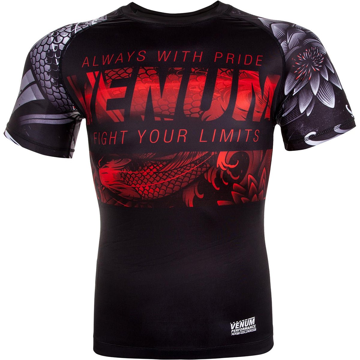 Venum Koi 2.0 Short Sleeve MMA Compression Rashguard - Black/White - Forza Sports