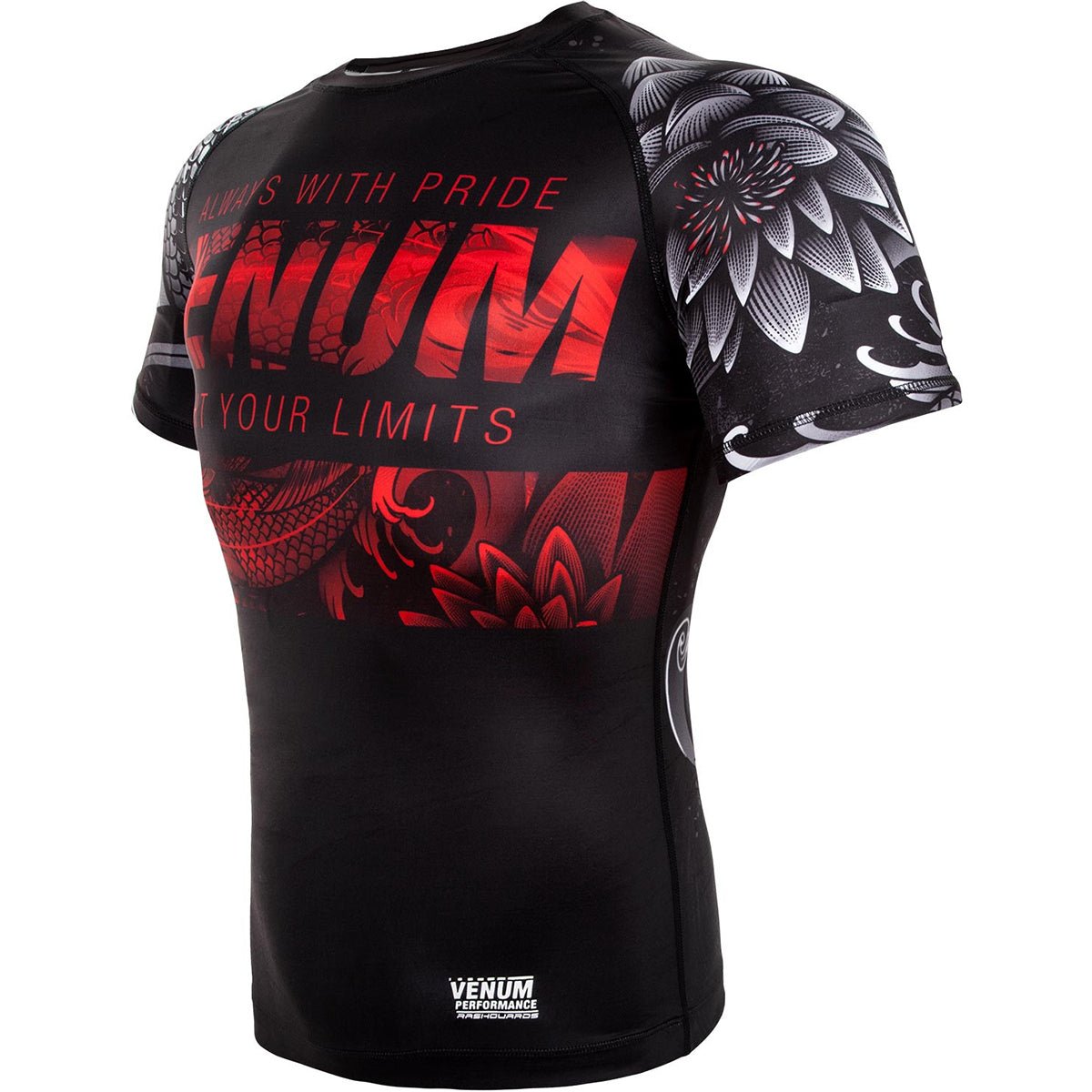 Venum Koi 2.0 Short Sleeve MMA Compression Rashguard - Black/White - Forza Sports