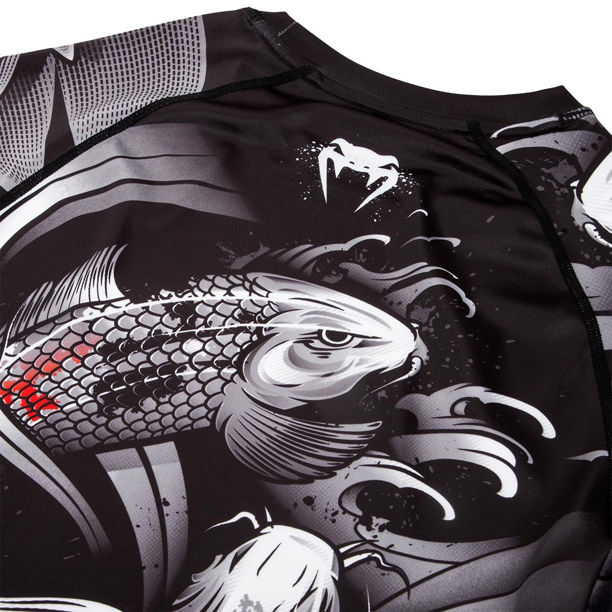 Venum Koi 2.0 Short Sleeve MMA Compression Rashguard - Black/White - Forza Sports
