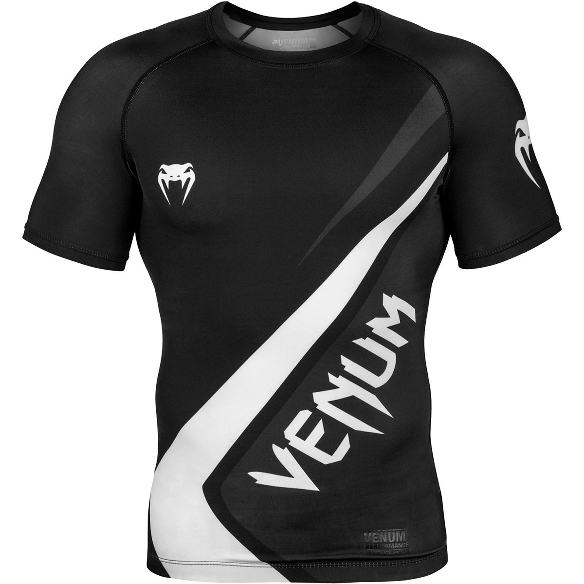 Venum Contender 4.0 Short Sleeve MMA Compression Rashguard - Black/Gray/White - Forza Sports
