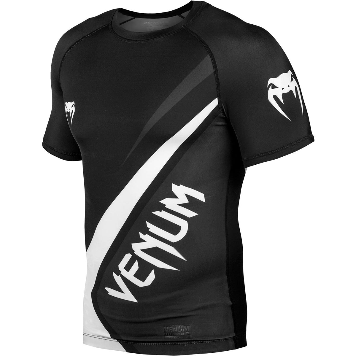 Venum Contender 4.0 Short Sleeve MMA Compression Rashguard - Black/Gray/White - Forza Sports