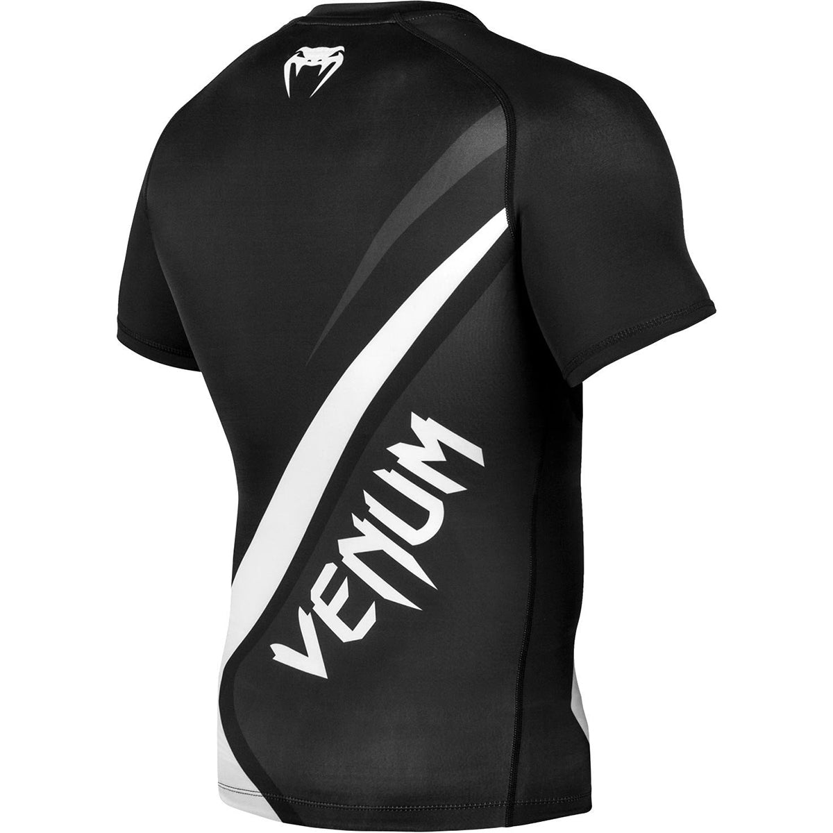 Venum Contender 4.0 Short Sleeve MMA Compression Rashguard - Black/Gray/White - Forza Sports