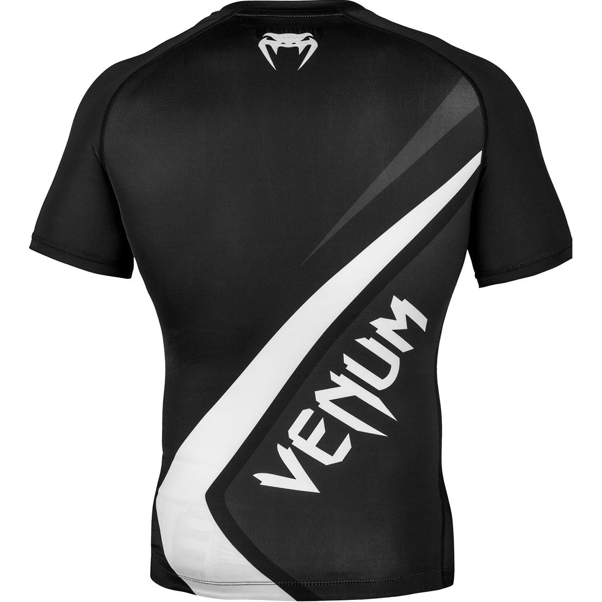 Venum Contender 4.0 Short Sleeve MMA Compression Rashguard - Black/Gray/White - Forza Sports