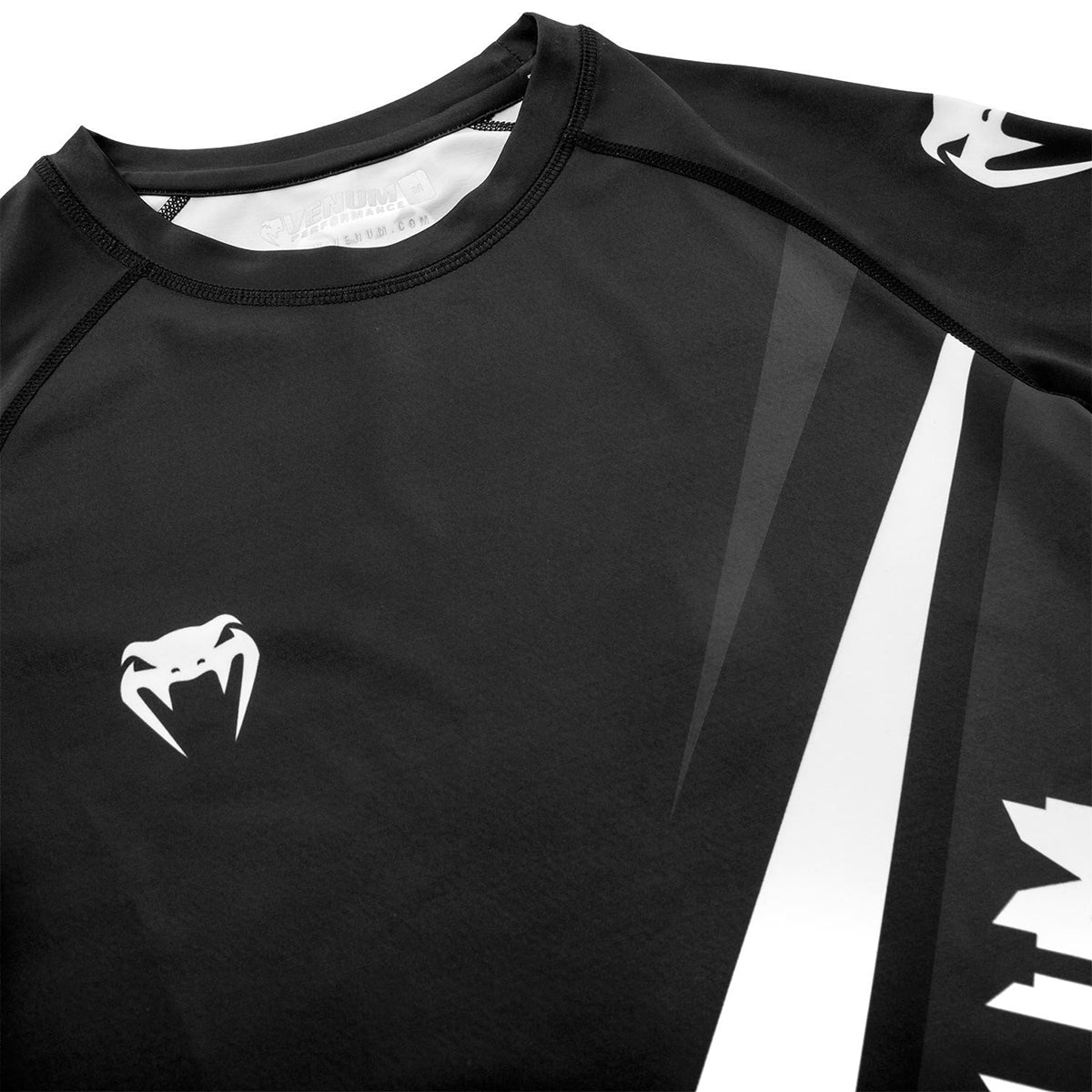 Venum Contender 4.0 Short Sleeve MMA Compression Rashguard - Black/Gray/White - Forza Sports