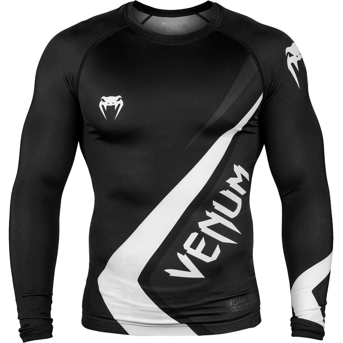 Venum Contender 4.0 Long Sleeve MMA Compression Rashguard - Black/Gray/White - Forza Sports
