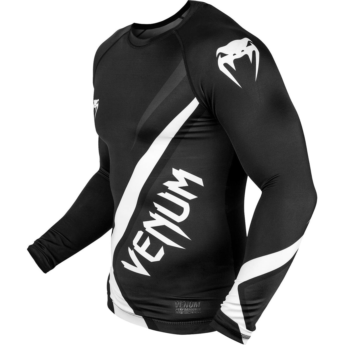 Venum Contender 4.0 Long Sleeve MMA Compression Rashguard - Black/Gray/White - Forza Sports