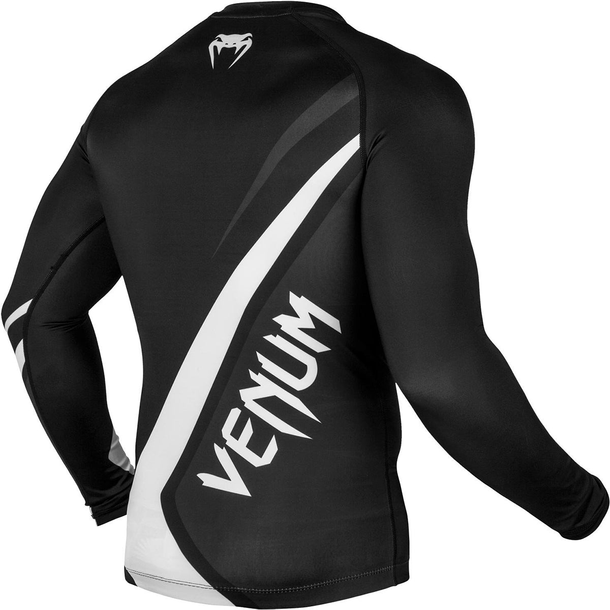 Venum Contender 4.0 Long Sleeve MMA Compression Rashguard - Black/Gray/White - Forza Sports